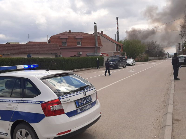 Пожар у магацину робних резерви у Лесковцу